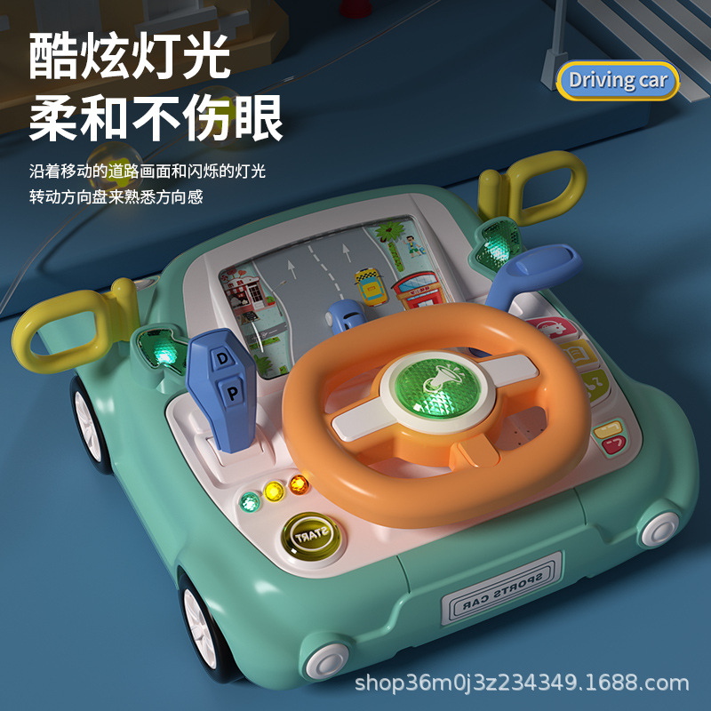 Nuevo producto volante de automóvil para niños simulación de juguete simulación conducción conducción multifuncional rompecabezas para bebés regalo de educación temprana