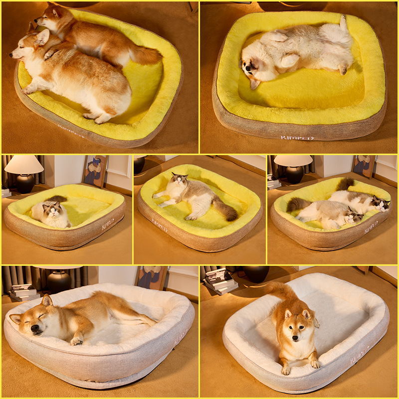 Custom transfronterizo Four Seasons Universal Pet Nest Oval Nest para gatos Nest de felpa Nest de felpa de pelo antiadherente resistente a morder Productos para mascotas