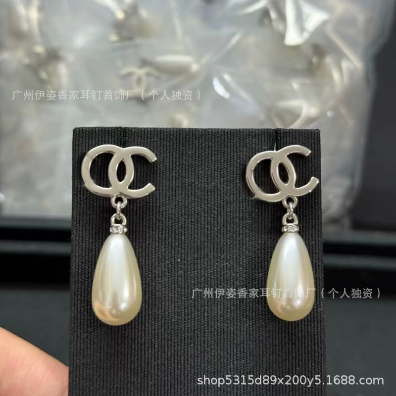 Сережки-перлы с буквами, аксессуар, стиль Chanel, высококачественный стиль, образец серебро 925
