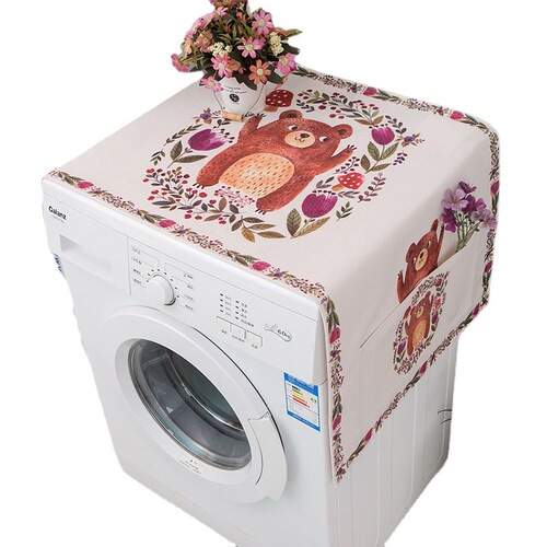 Manufacturer wholesale washing machine cover refrigerator dust cover sun protection waterproof cloth cotton and linen cover towel microwave oven cover cloth
