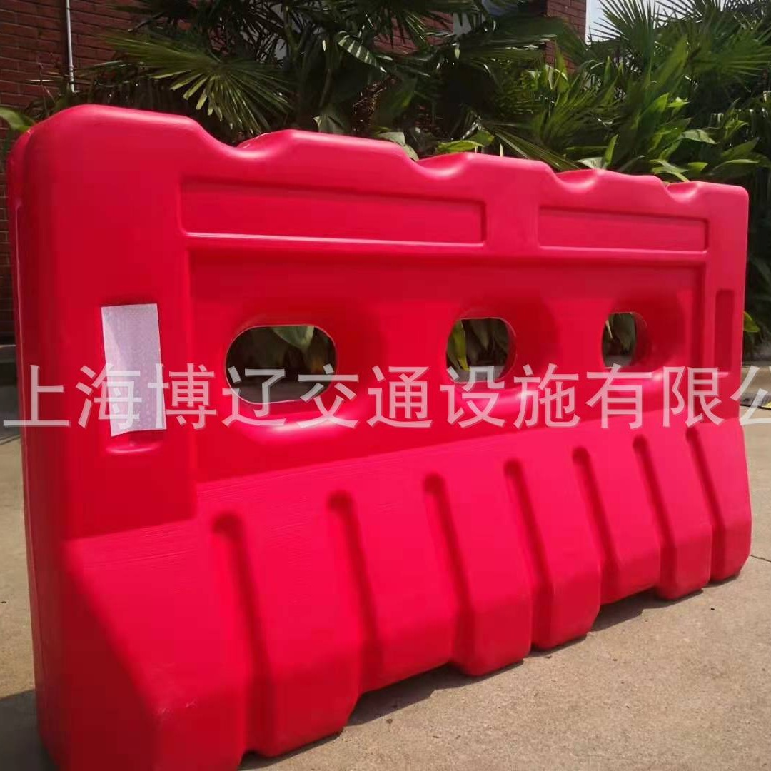 厂家直销吹塑新料三孔水马注水防撞交通隔离墩护栏道路水马围挡