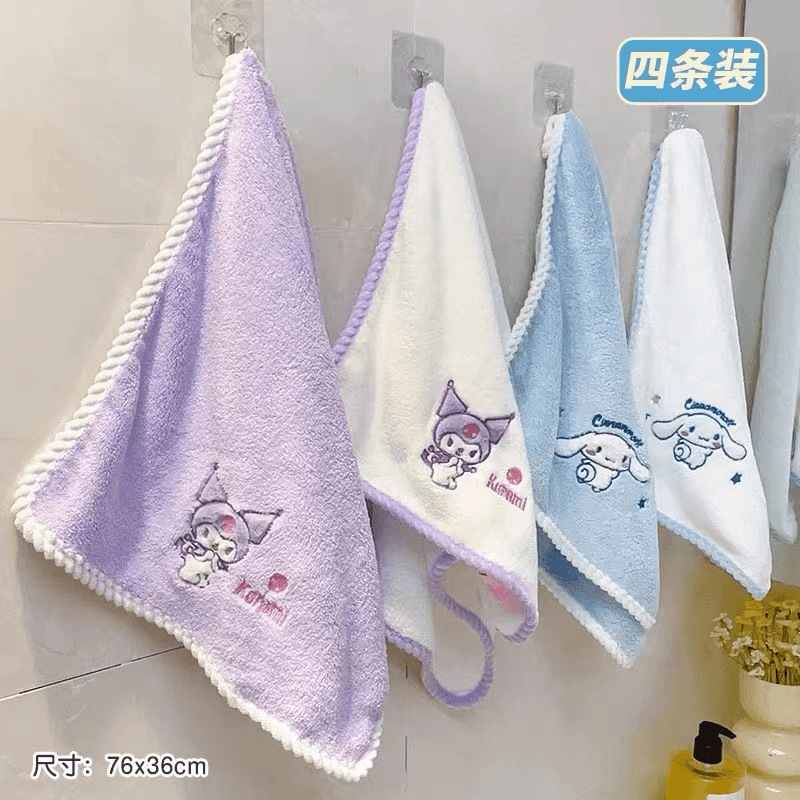 三丽鸥品质毛巾儿童珊瑚绒洗脸吸水超柔擦脸巾库洛米可爱加厚代发|undefined