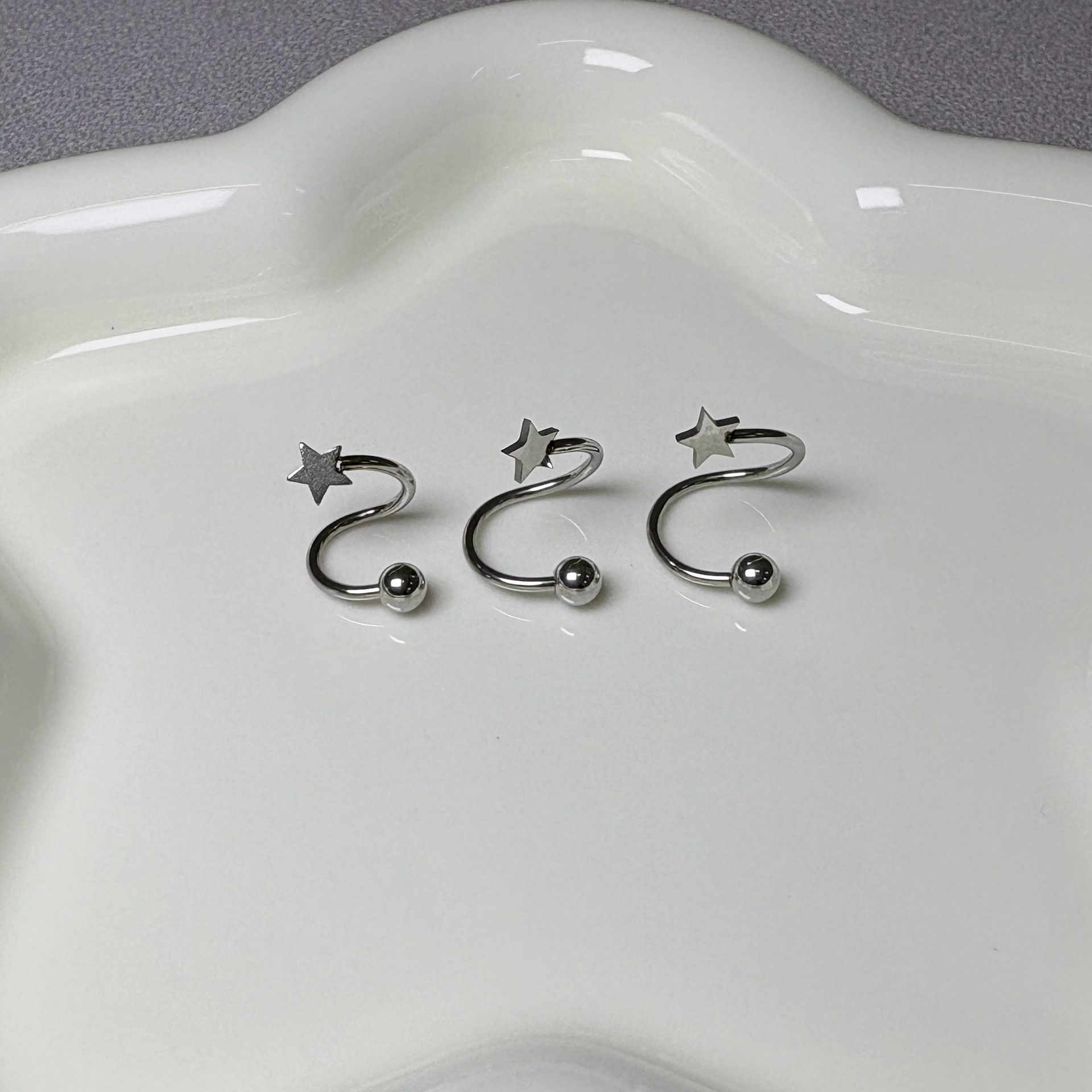 Labret piercing jewelry detail image