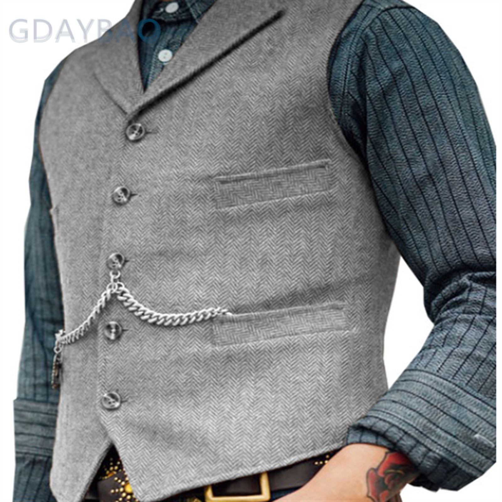 Herren Blazer Westen neue männer casual solide farbige fischgräten weste_voghion.com