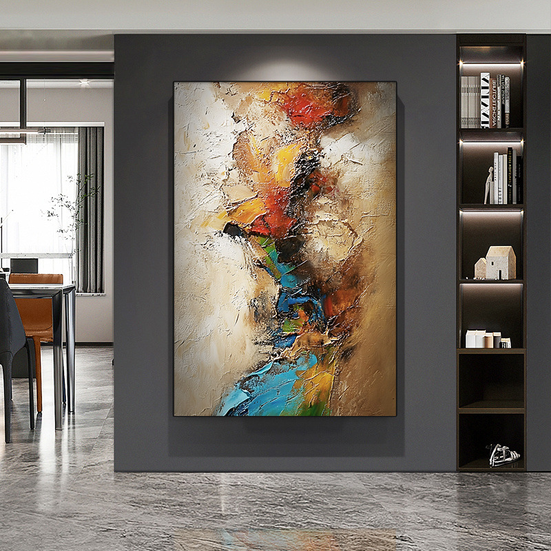 Sf] Textured Hand-Painted Oil Painting Entrance Decorative Painting Entrance Hanging Painting Hotel High-End Corridor Aisle Hanging Painting Abstract
