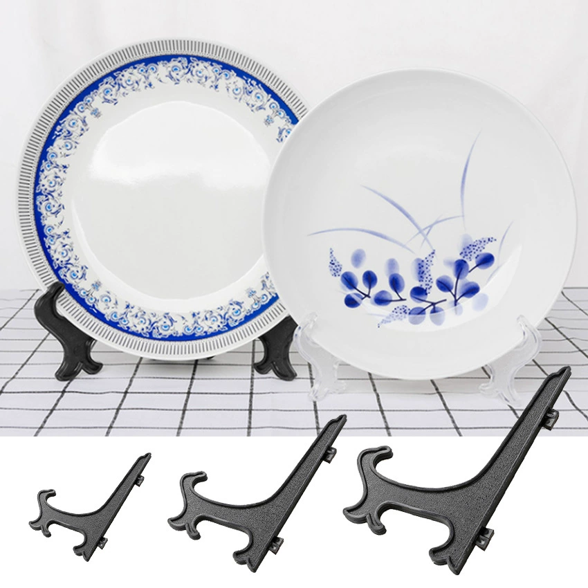 Черная пластиковая подвесная пластина для чайного торта Кронштейн для декоративной живописи Треугольная Складная подставка для часов