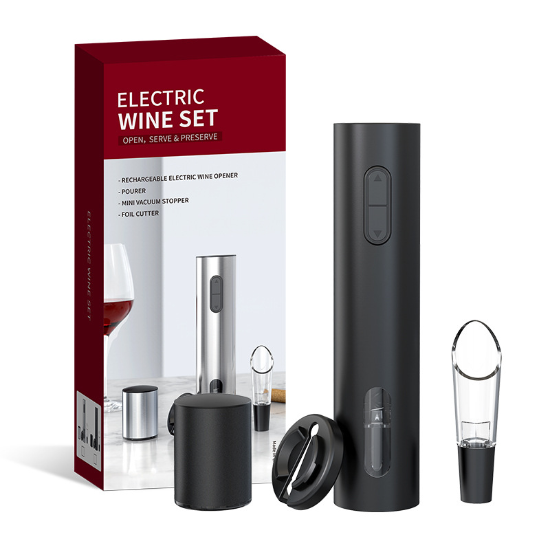 厂家供应厨房工具外贸创意酒吧厨房红酒工具四件套开瓶器套装批发