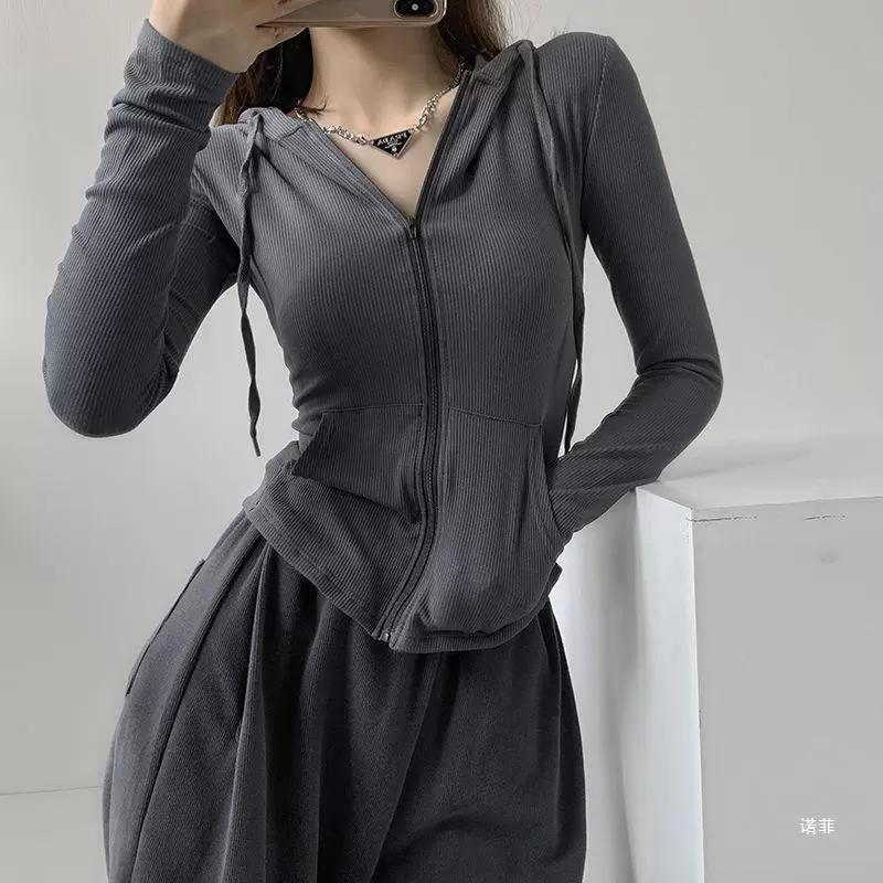 Демисезонная защита солнца clothing, тонкий свитшот, кардиган на молнии, куртка, облегающий