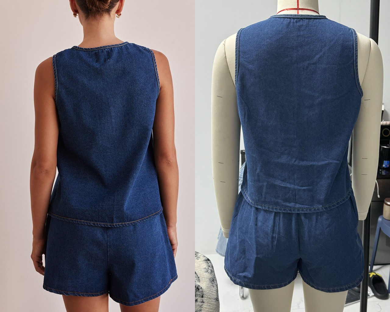 182g Weight Sleeveless Sleeve Length Cotton, Polyester, Denim Fabric Type Shorts Co-ord Set Sets Type 2 Pieces Set, 1 PCS/Package Quantity Holiday, Banquet, Selfie Occasion Round Neck Neckline Pocket Function Regular Fit Fit Type Solid Color Pattern Summer Season Women's Gender Casual, Elegant, Streetwear Style Holiday Banquet Selfie Women's Casual Elegant Streetwear Solid Color Cotton Polyester Denim Shorts Co-ord Set Shorts Sets 3