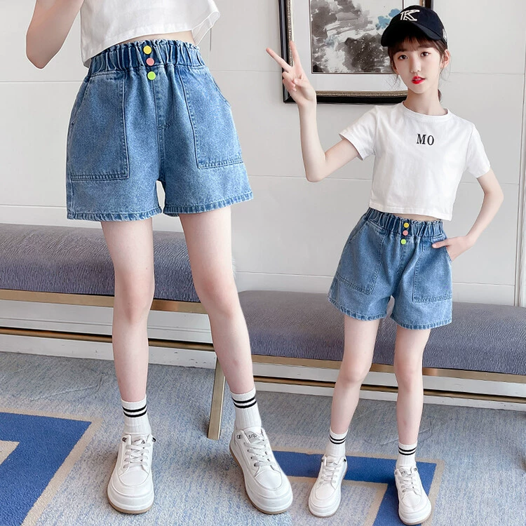 Denim skirt, summer shorts, children's trousers, loose fit, western style