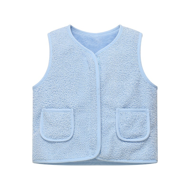 Chalecos de bebé con forro polar para niños, otoño-invierno 2024, chalecos infantiles para usar como ropa exterior, chalecos cálidos de algodón con lana de cordero para niñas.