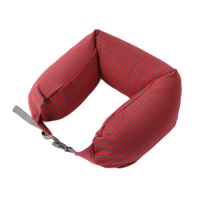 Supporto per il collo multifunzionale da viaggio in auto e aereo, in schiuma lunga, stile giapponese, a forma di U, stile Muji_voghion.com