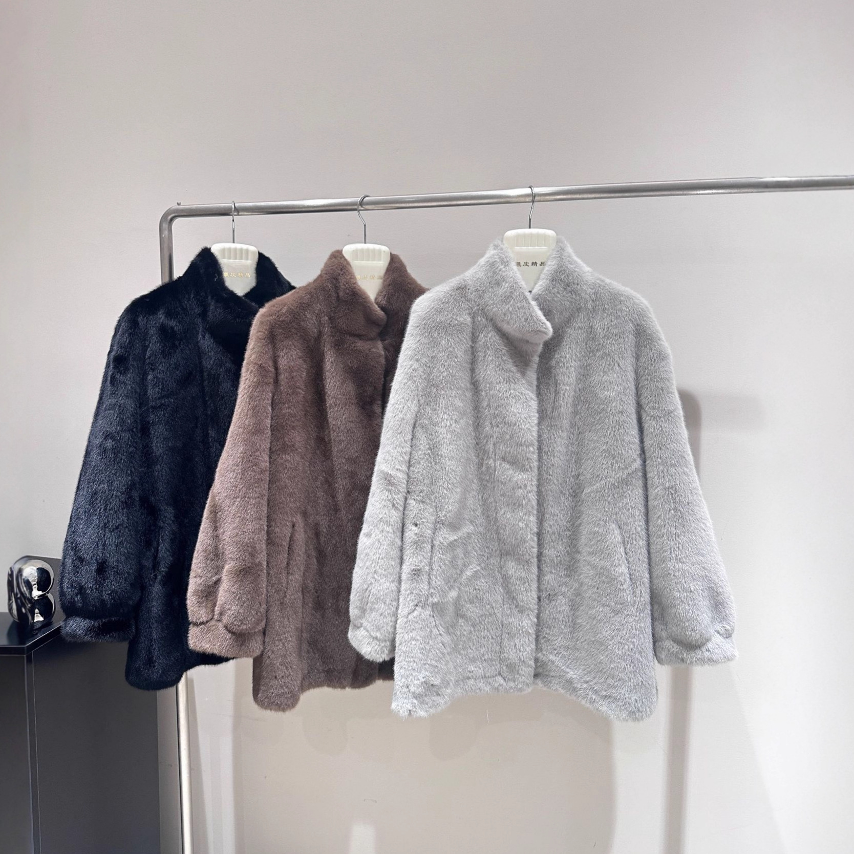 冬季新款环保皮草外套女皮毛一体中长款仿水貂毛大衣立领保暖网红