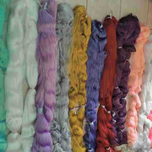 湖蓝梅红切割碎丝鸟窝巢金银草深绿曲丝深黄曲切丝草红亮丝填充草