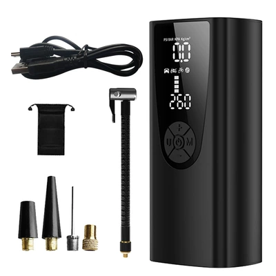 Cross-border car air pump outdoor electric car air pump full of self-stop household ball bicycle pump (Hava nasosu) - 6000-ma-19-cylinder