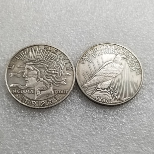 Copy Craft 1923 Hobo Skull Coin Silver Dollar Brass Material P1204