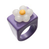 Brand small design resin, acrylic ring, internet celebrity, simple and elegant design, flowered