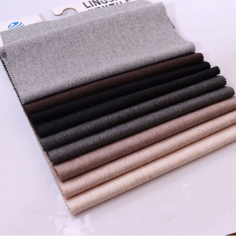 Wool Fabric Twill Plain Flannel Jumpsuit Spring and Autumn Men's Coat Casual Pants Material Coat Wool Blend