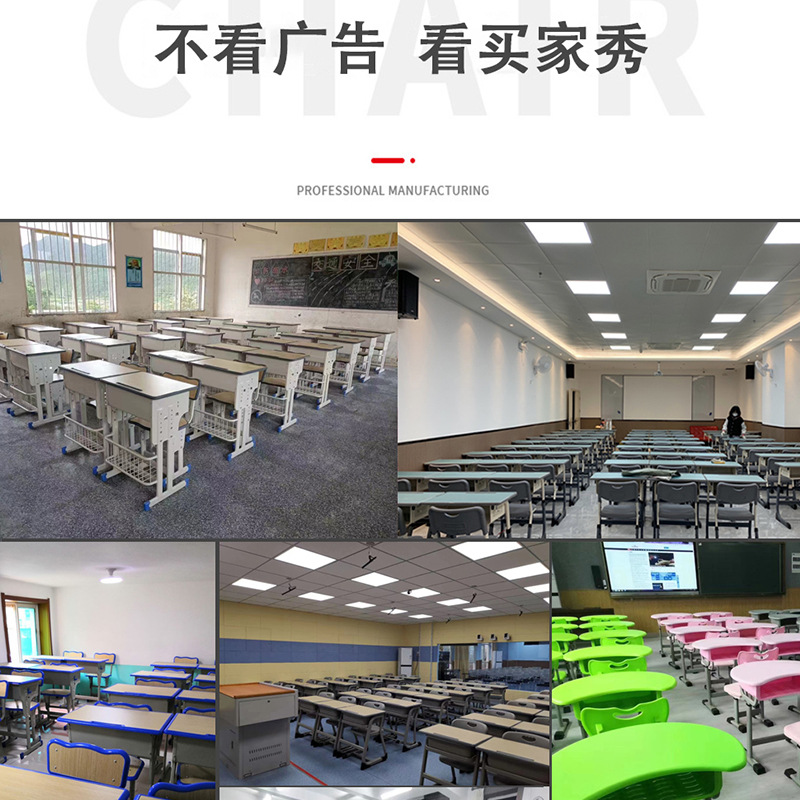 Mesa y silla de estudiantes, mesa de escritorio de estudiantes de primaria y media, mesa y silla de clases de entrenamiento de la escuela, mesa y escritorio de metal