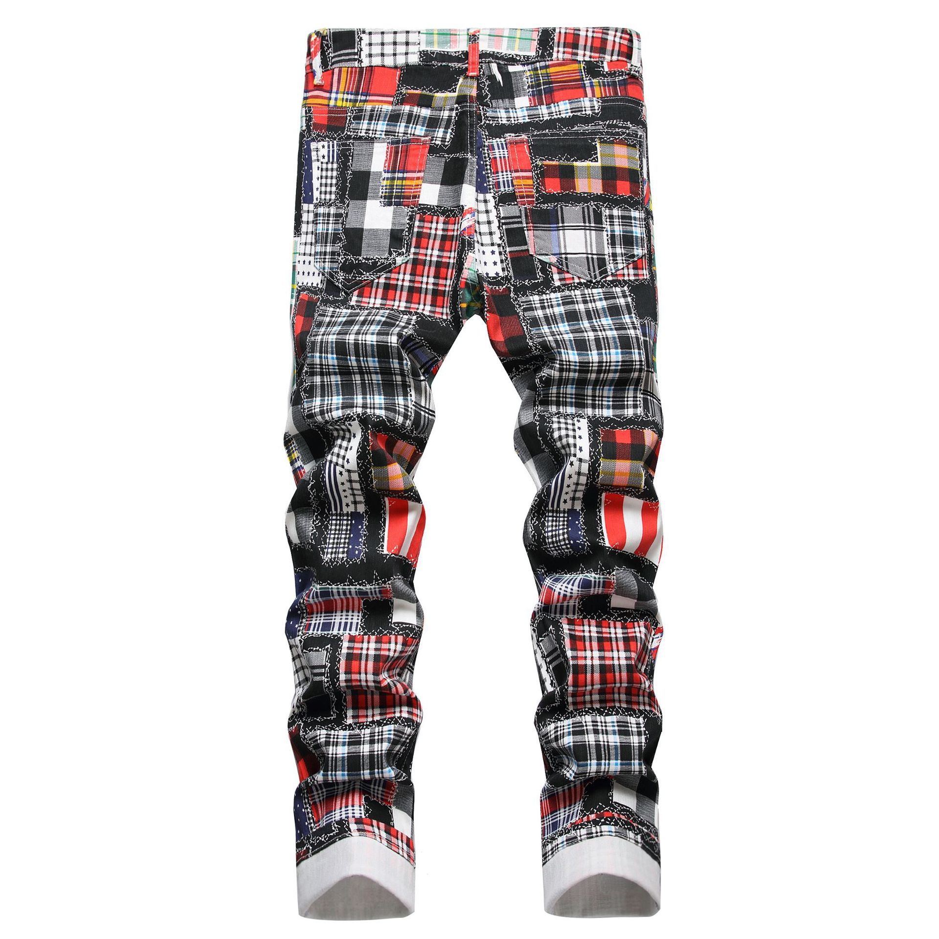 Abbigliamento da uomo in stock 2024 ashion jeans di marca pantaloni slim da uomo dritti pantaloni a vita media per giovani alla moda_voghion.com
