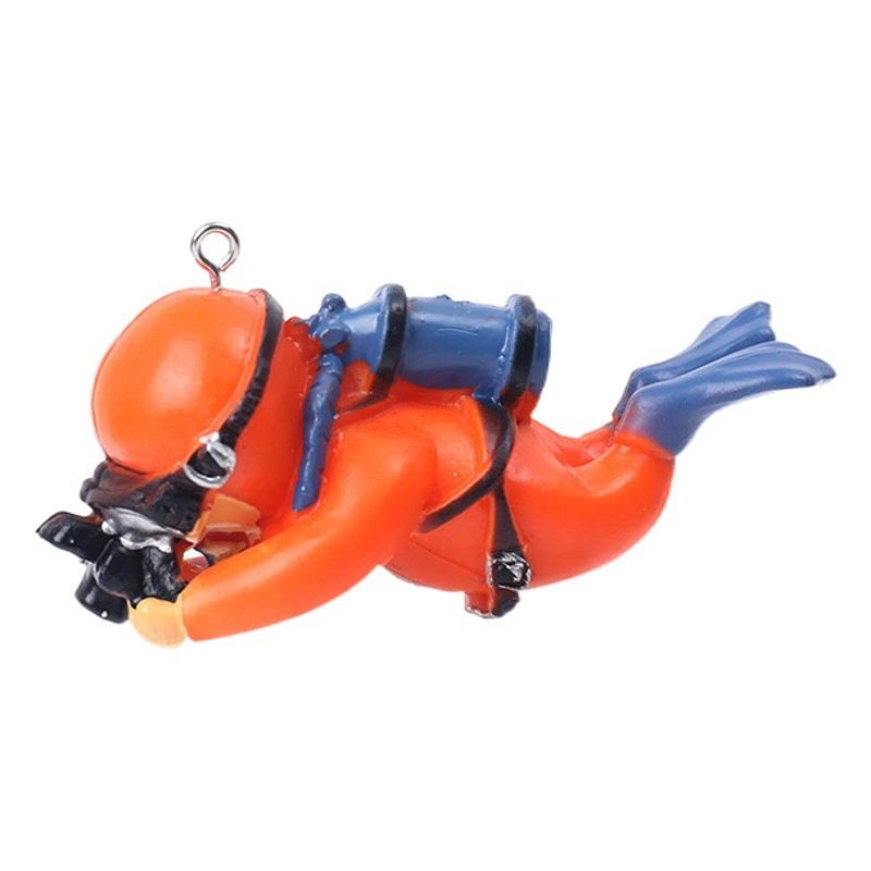 Голубые толстые украшения для аквариума милый дайвер декоративные ремесла не повредят рыбные смолы Ландшафтные украшения оптом