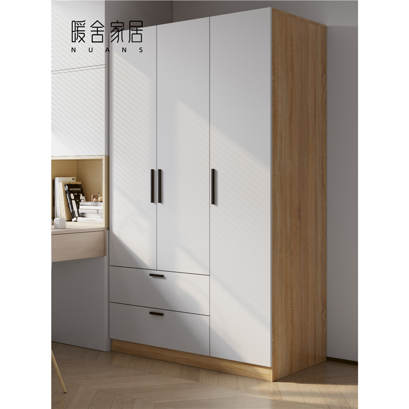 Small Swing Door Wardrobe Home Bedroom Cabinet Wardrobe Clothes Storage Cabinet Dormitory Simple Modern Small Apartment