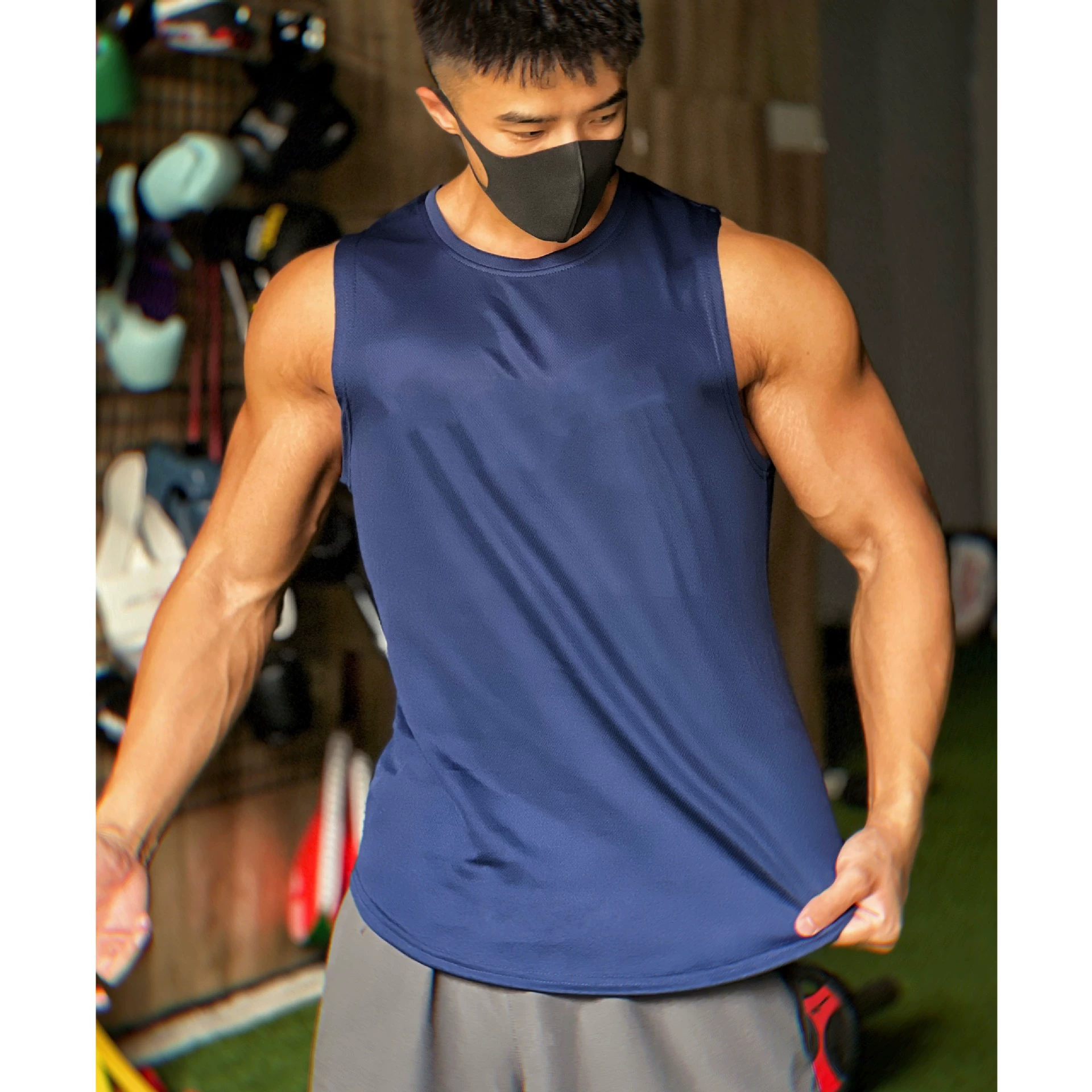 Tide, quick dry basketball vest for gym for training, breathable sports T-shirt sleevless
