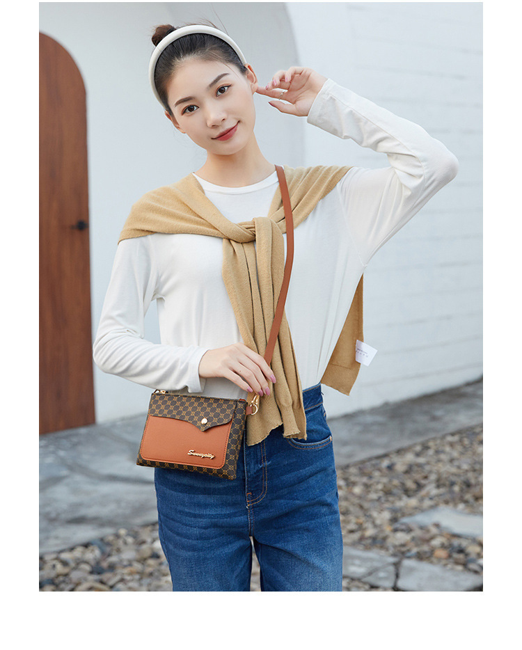 Women's Small Pu Leather Geometric Basic Square Zipper Shoulder Bag Crossbody Bag Square Bag display picture 6
