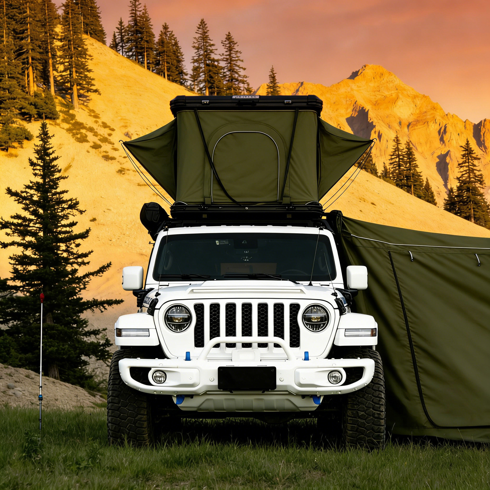 Carpa de techo de poliéster y algodón grueso para cuatro estaciones anti-mosquitos impermeable carpa de viaje autónoma