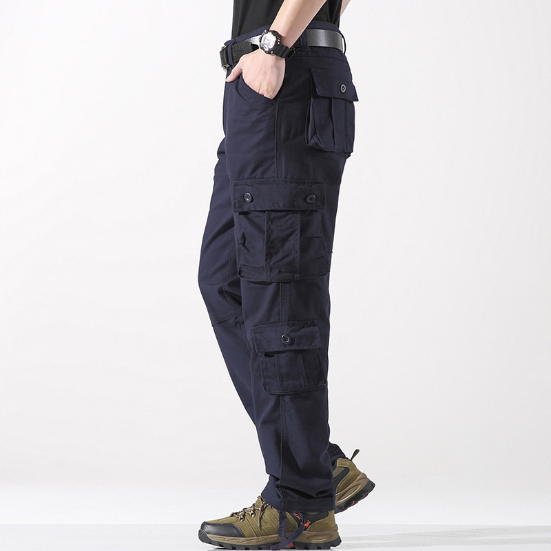 Pantalones casuales de exportación de los hombres pantalones casuales más tamaño flojo recto multi-Bolsillo trabajo Pantalones deportivos al aire libre