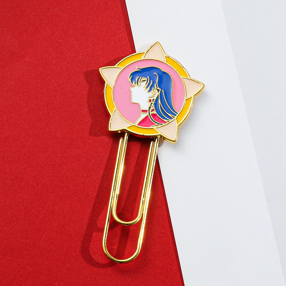 Cross-border Girl Scout insignia metal marcadores animados creativos clips de papel para estudiantes regalos de creación cultural