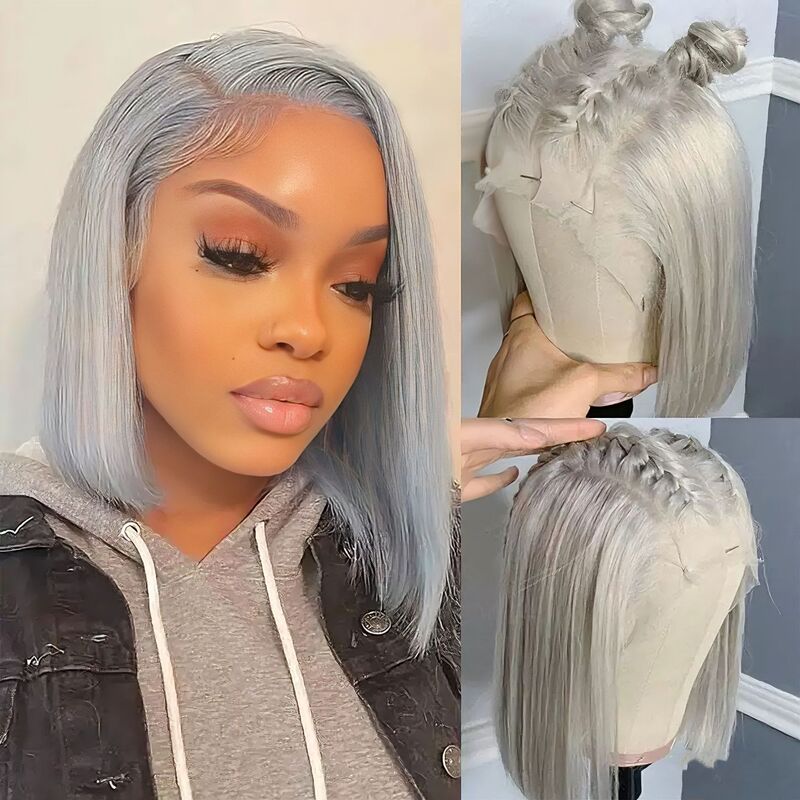 Lace Front Wig for Women, Short Straight Hair, Trendy Bob Style, Short and Fluffy, Natural and Cute, Everyday Full Head Wig
