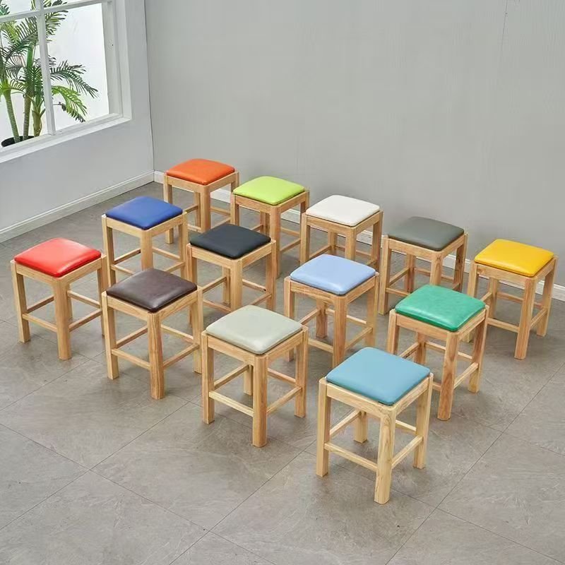 Solid wood stool