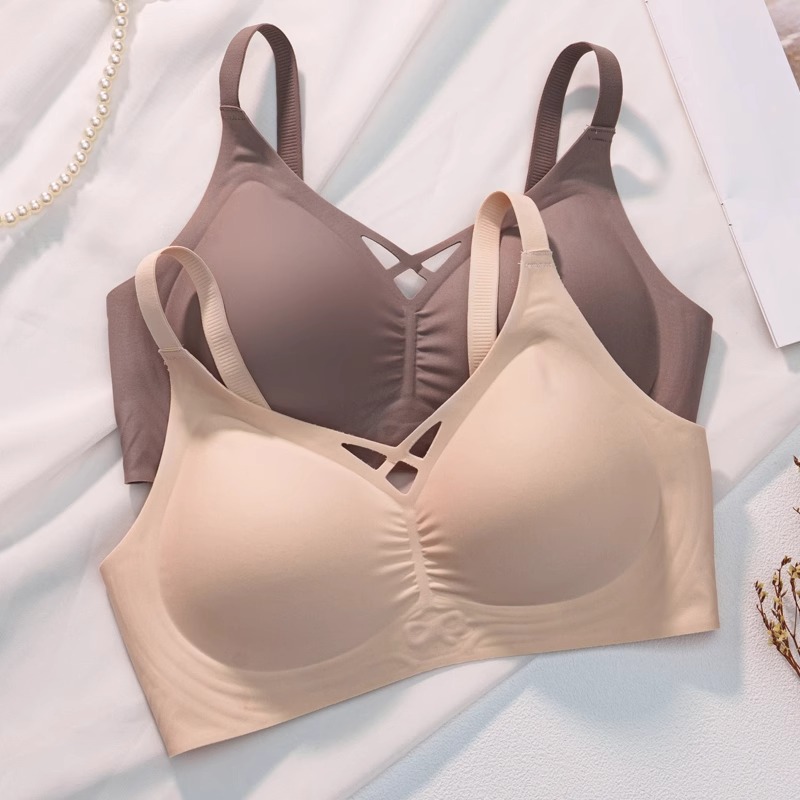 cloud seamless underwear women‘s small chest push up and anti-sagging not empty cup comfortable wireless sexy fixed cup bra