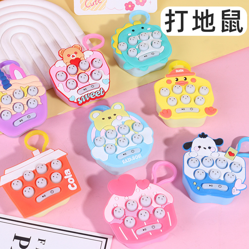 Cross-Border Christmas Pendant Whack-A-Mole Machine Puzzle Breakthrough Children's Game Console Decompression Artifact Mini Small Toys Wholesale