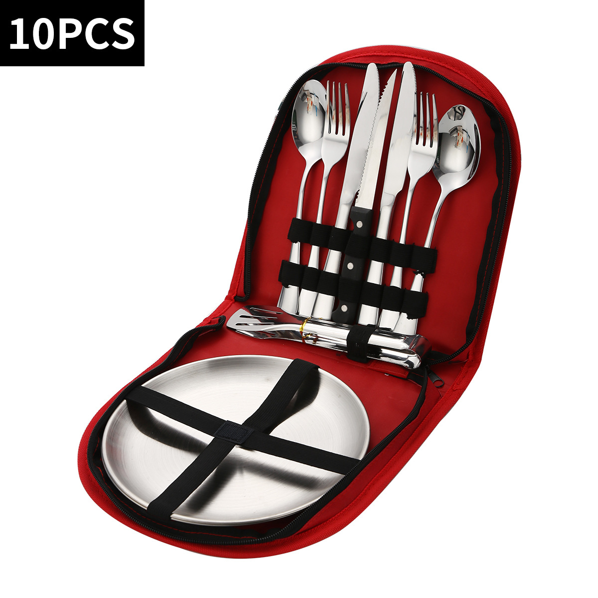 둥근 빨간색 가방 10종 세트 [은식기]