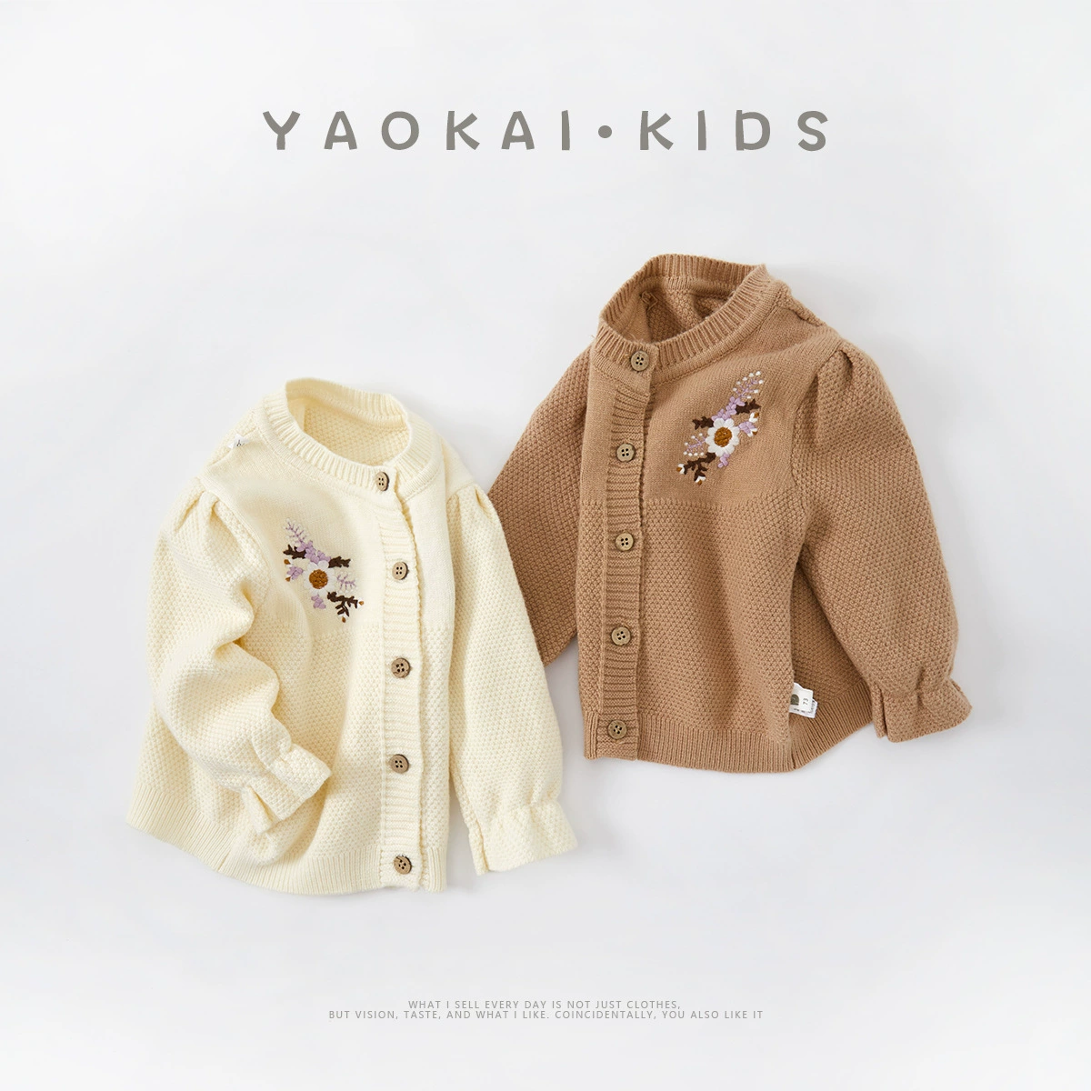 Детский вязаный кардиган 2025: новая стильная модель, вышитый свитер для девочек, универсальная вязаная кофта для малышей
