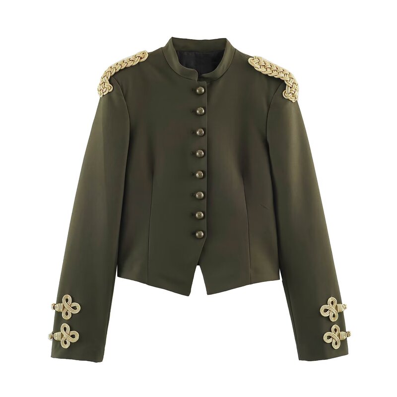 MYST&ZA Autumn Napoleon Style Vintage Casual Long Sleeve Round Neck Blazer with Knot Decoration 1255707 MYST&ZA Autumn Napoleon Style Vintage Casual Long Sleeve Round Neck Blazer with Knot Decoration 1255707