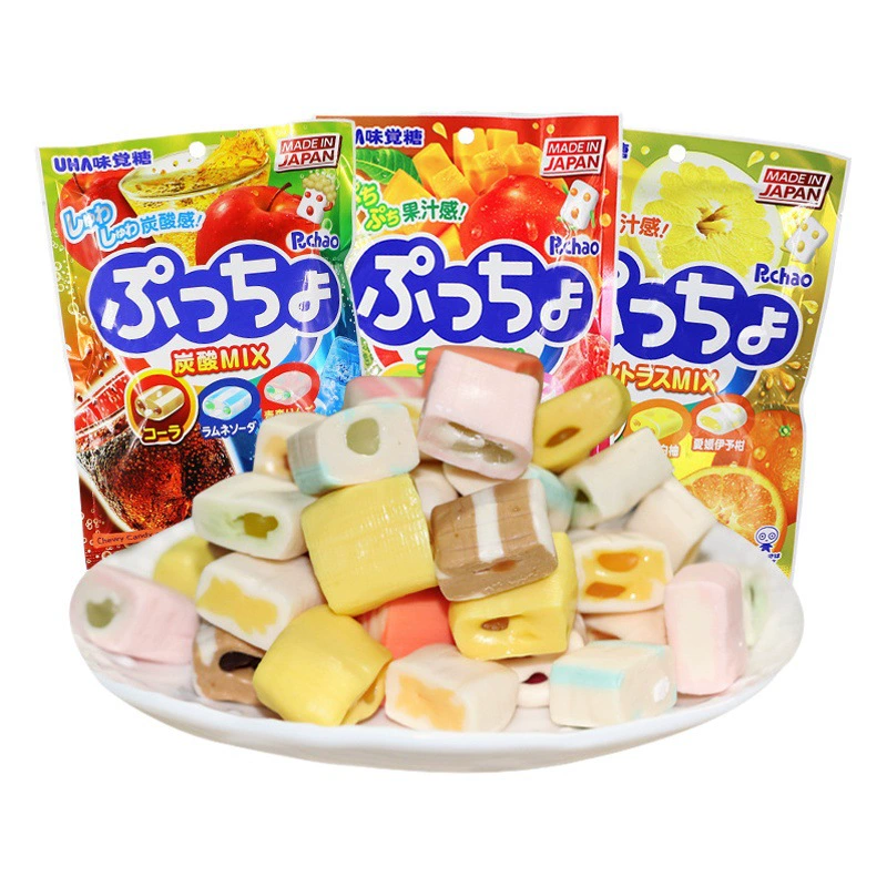 UHA Yoha Po Супер Ассорти Сэндвич Фруктовая помадка 90 г Японский импортный сок Свадебные конфеты Закуски