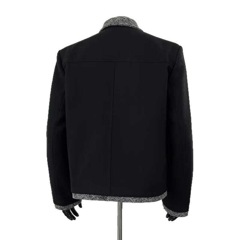 Cleanfit ショートブラックジャケットメンズアメリカンレトロハンサムハイストリートエグゼクティブジャケットハイエンドラペルトップ|undefined
