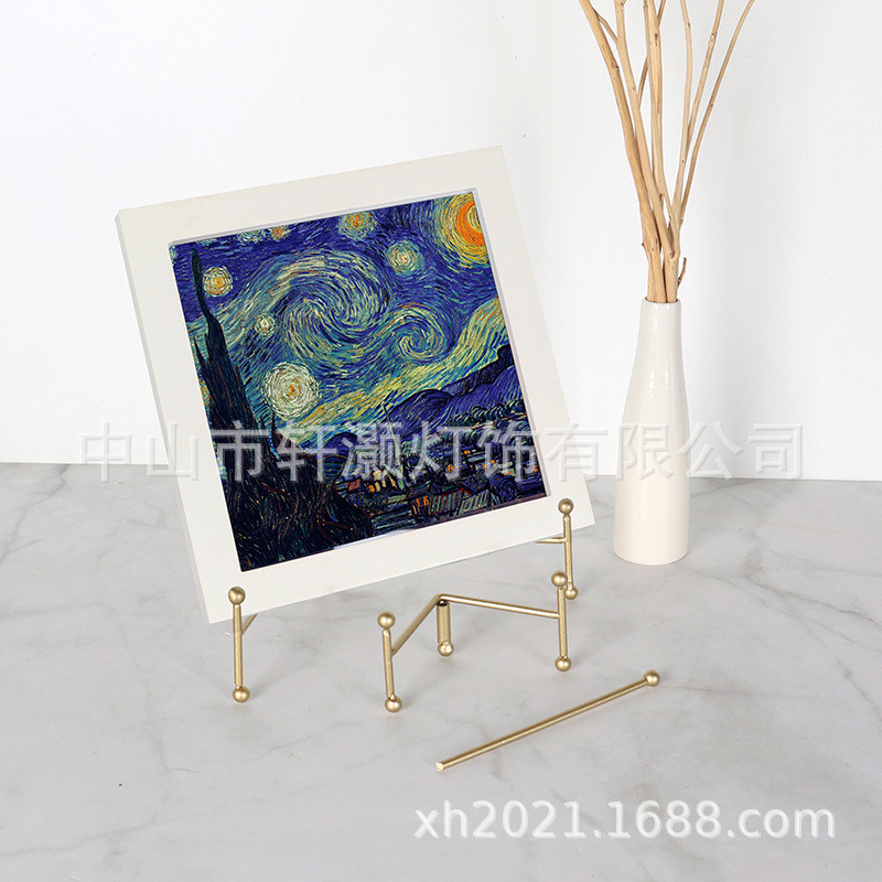 Creative disc porcelain clock bracket sub-base frame metal detachable cross-border photo frame ornaments decorative rack