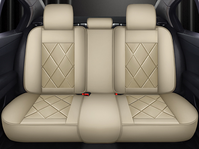 Cross-Border Full Leather Car Seat Cushion, Fully Enclosed Seat Cover, Universal Leather Comfortable and Breathable Seat Cushion for All Seasons, Car Seat Cushion