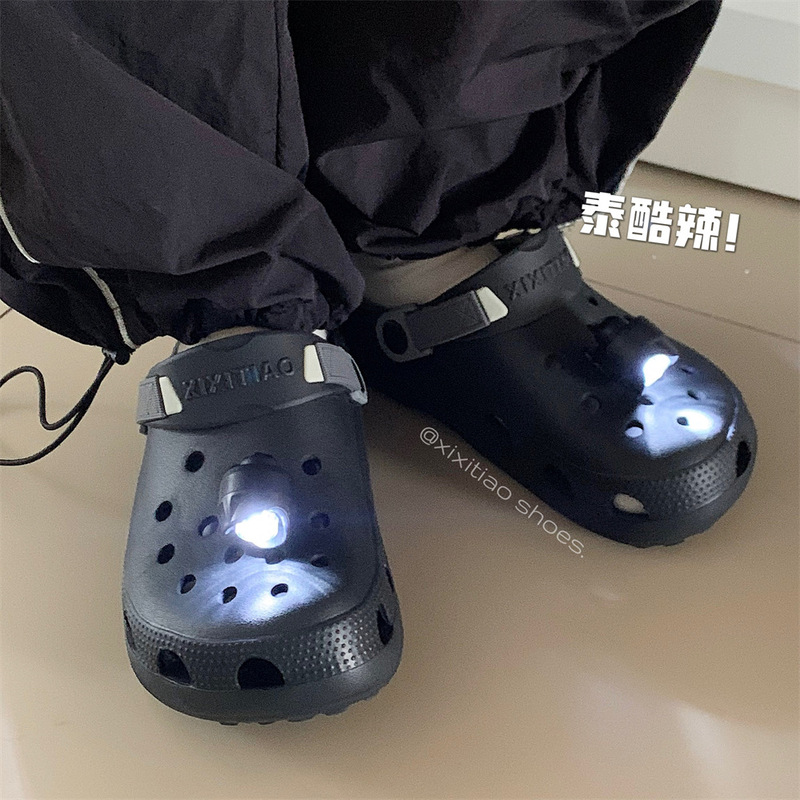 Creative Removable New Women's Summer Lighting Lamp Baotou Cave Shoes Outdoor Shoe Sticking Feeling Holiday Beach Comfortable Sandals Creative Removable New Women's Summer Lighting Lamp Baotou Cave Shoes Outdoor Shoe Sticking Feeling Holiday Beach Comfortable Sandals