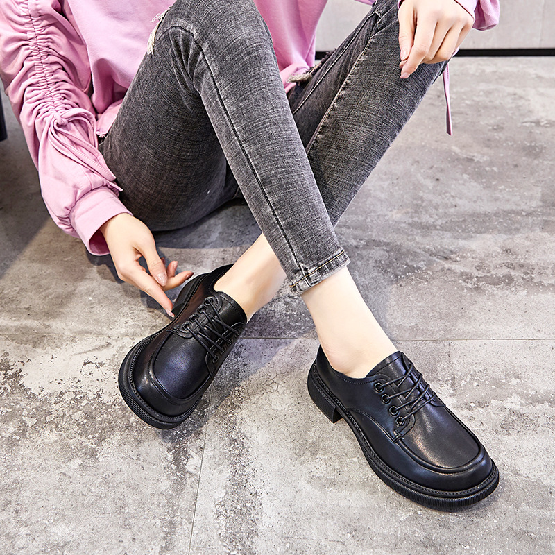 Dames loafers britisk stil flade lædersko_voghion.com