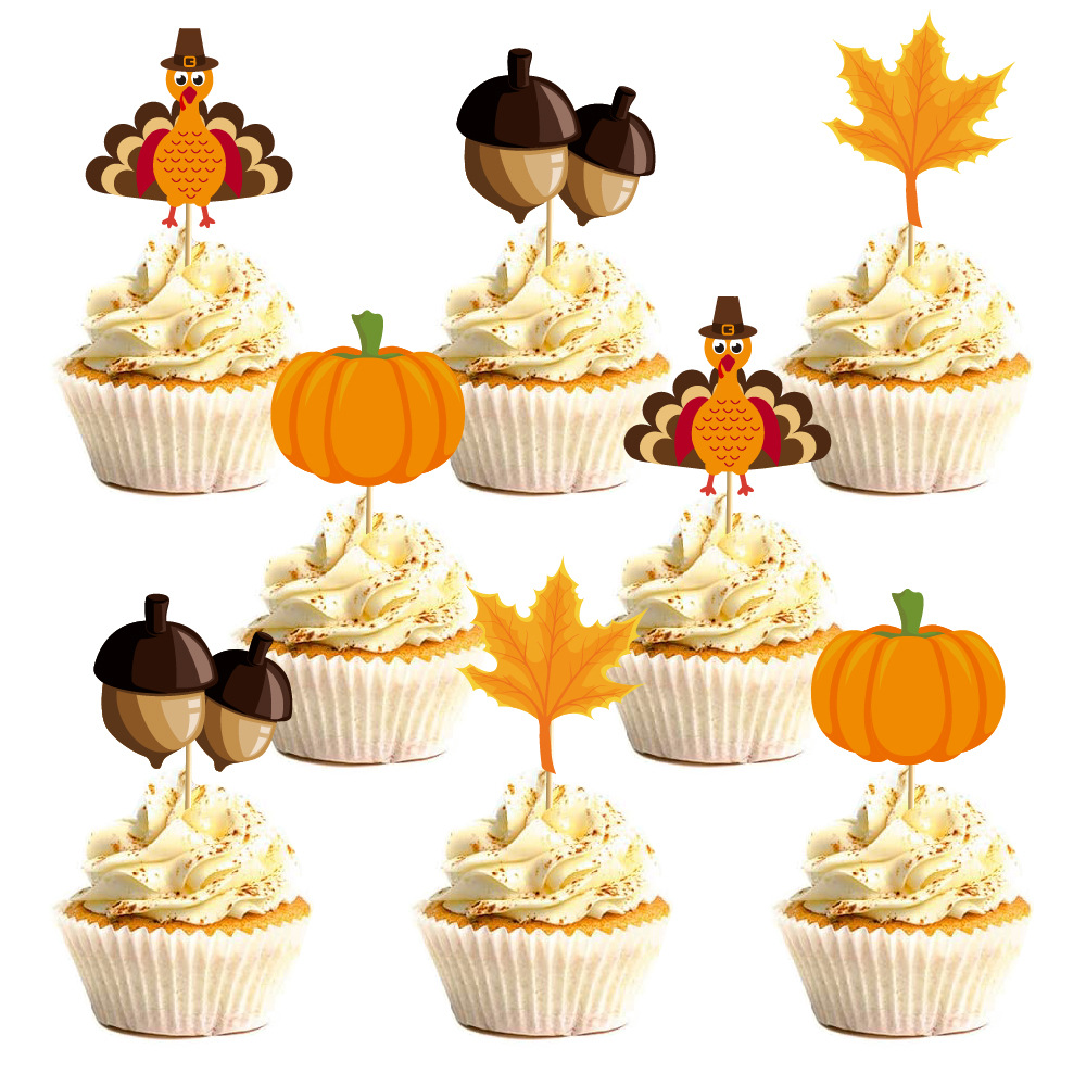 Fabricantes de fiestas de Acción de Gracias directamente para decorar pastel de tarjeta alrededor del borde de la decoración de otoño de cumpleaños alrededor del borde del pastel de papel