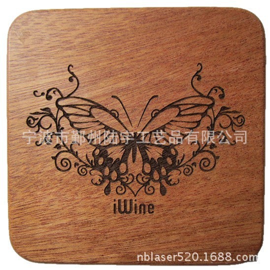 木杯垫激光雕刻