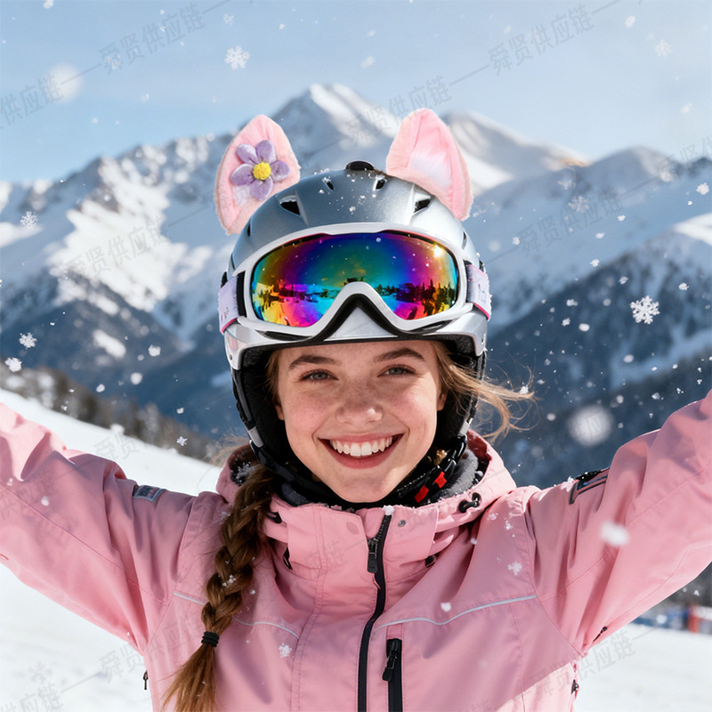 Amazon Cartoon Plush Fox Ears Cute Style Lina Belle Removable Helmet Decoration