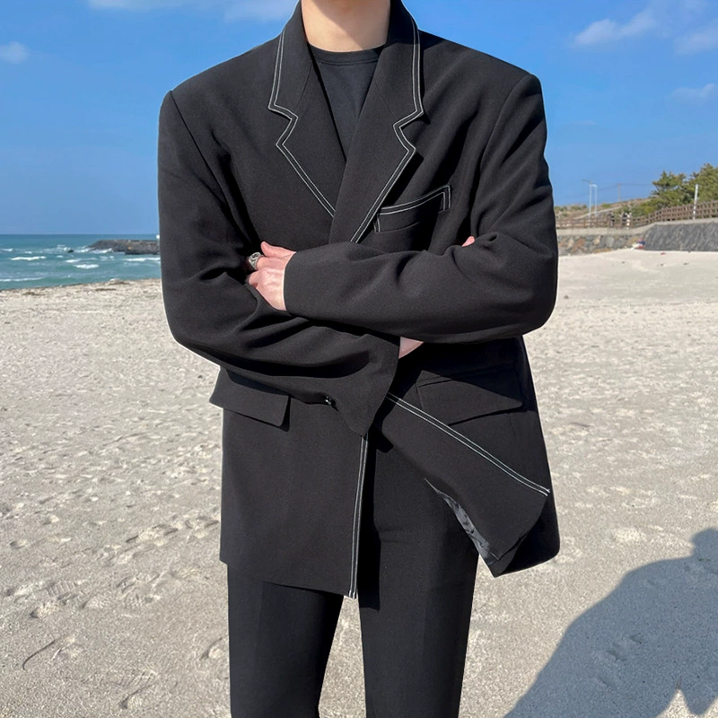 Мужской пиджак-костюм MYQ, Новинка осени, повседневный костюм высокого класса, Модный корейский модный Свободный Топ