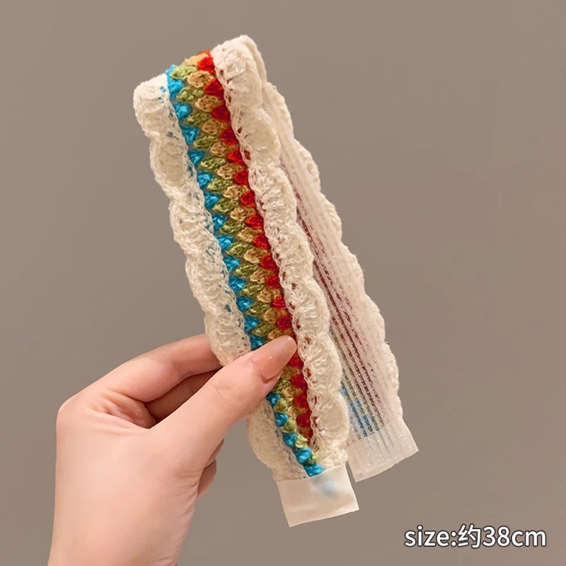 Retro francés velcro de punto para niños 2025 nuevo acabado de cabello de artefacto de la banda de cabello de niña dulce correa de cabello