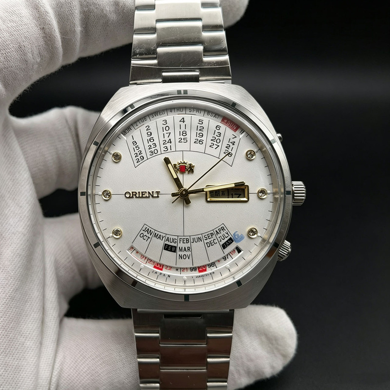 Japanese Imported Double Lion Perpetual Calendar Fully Automatic Mechanical Watch for Men with Rotating Large Dial and Multi-Function Luminous Wristwatch